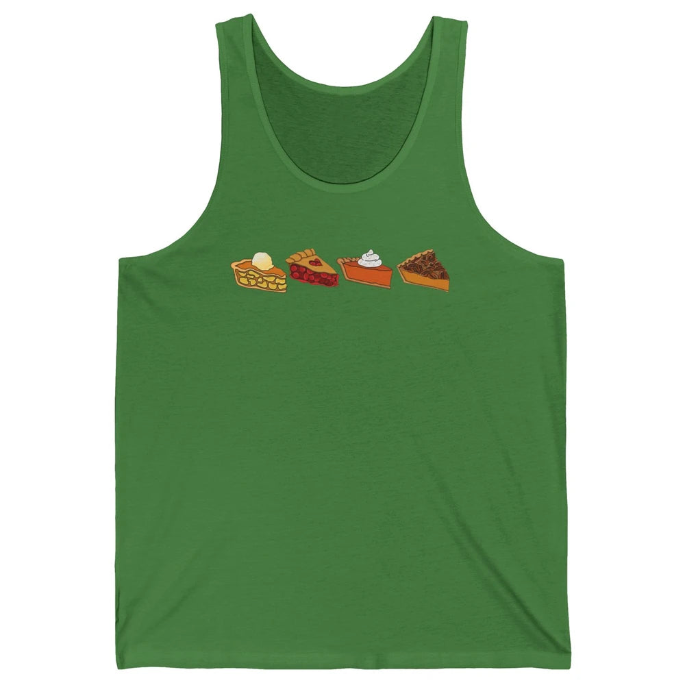 Retro Thanksgiving Pies Pumpkin Pie Pecan Pie Apple Pie Fall Unisex Jersey Tank