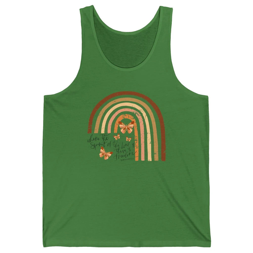 Retro Rainbow Christian Where Spirit Of The Lord Is Bible Unisex Jersey Tank