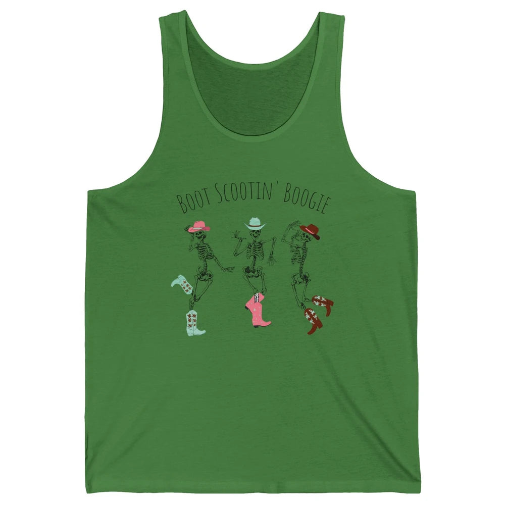 Cowboy Skeleton Dance Boot Scooting Boogie Western Halloween Unisex Jersey Tank