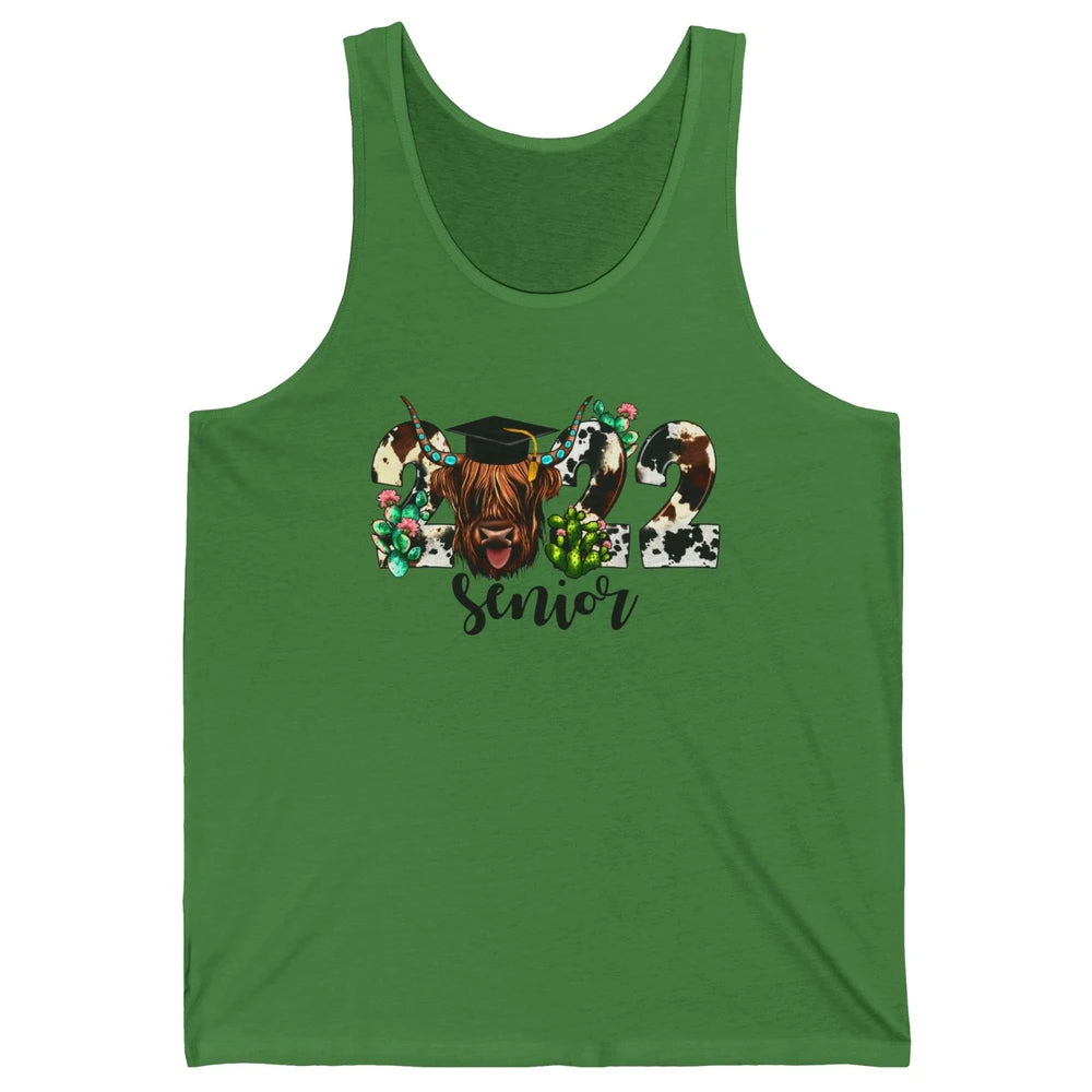 Senior 2022 Highland Cow Western Heifer Graduation 2022 Gift Unisex Jersey Tank