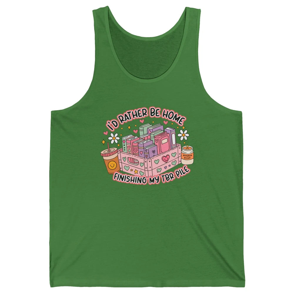 Retro Groovy TBR Book Readers Be Home Finishing My TBR Pile Unisex Jersey Tank