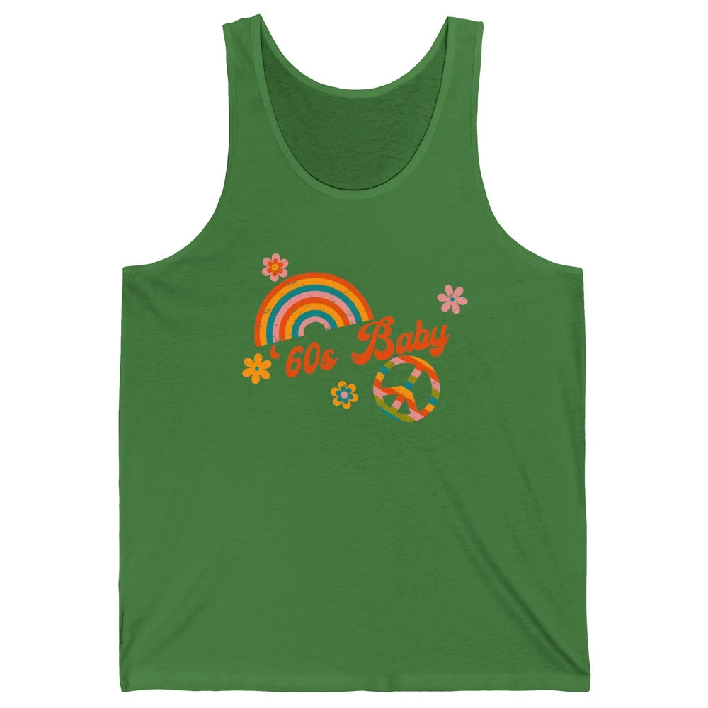 Retro Rainbow 60s Baby Made In 60s 1960s Born Birthday Day Unisex Jersey Tank