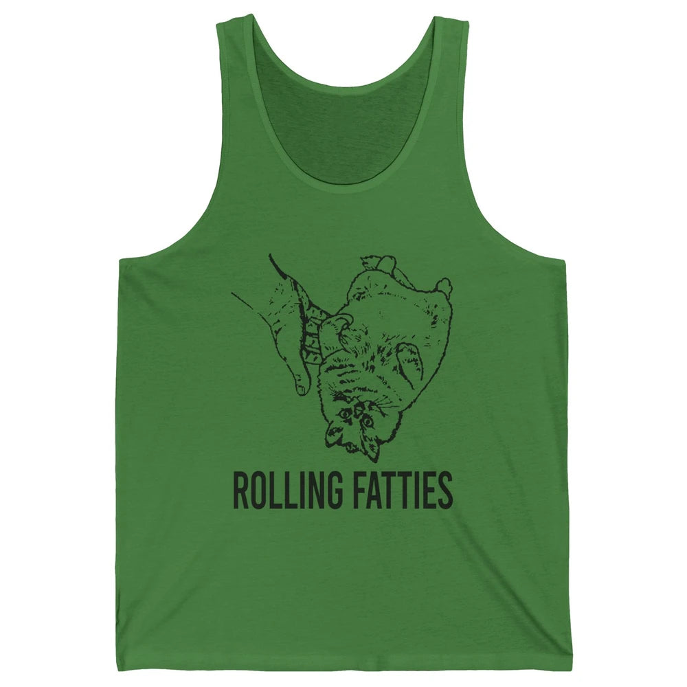 Rolling Fatties Funny Cat Cute Kitten Minimalist Graphic Paw Unisex Jersey Tank