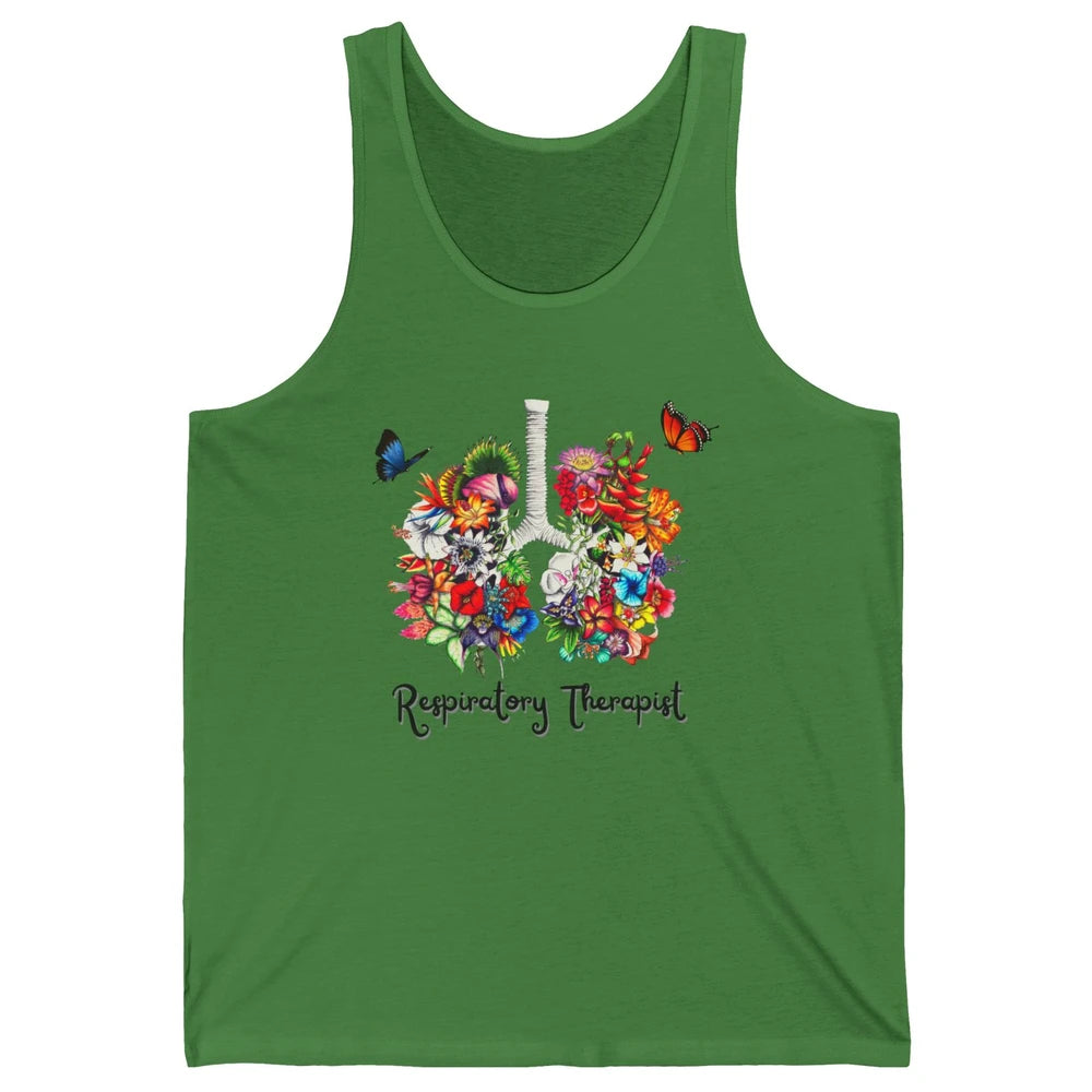 Respiratory Therapy Floral Lung Respiratory Therapist Gift Unisex Jersey Tank
