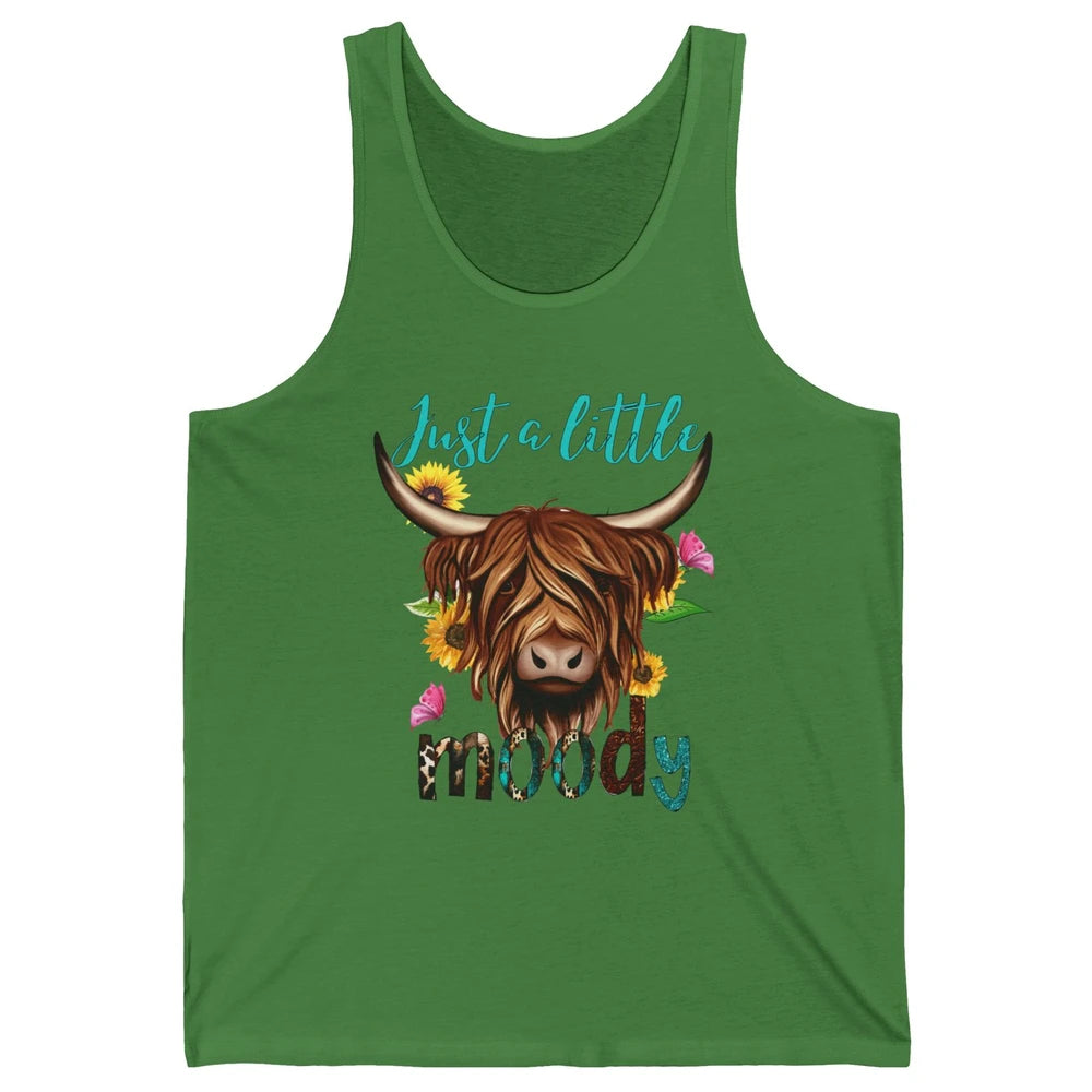 Funny Heifer Cow Just A Little Moody Leopard Western Country Unisex Jersey Tank