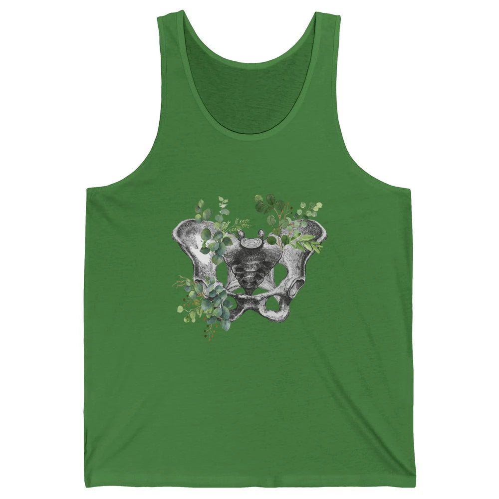 Floral Anatomical Pelvis Skeleton Doctor Medical Botanical Unisex Jersey Tank