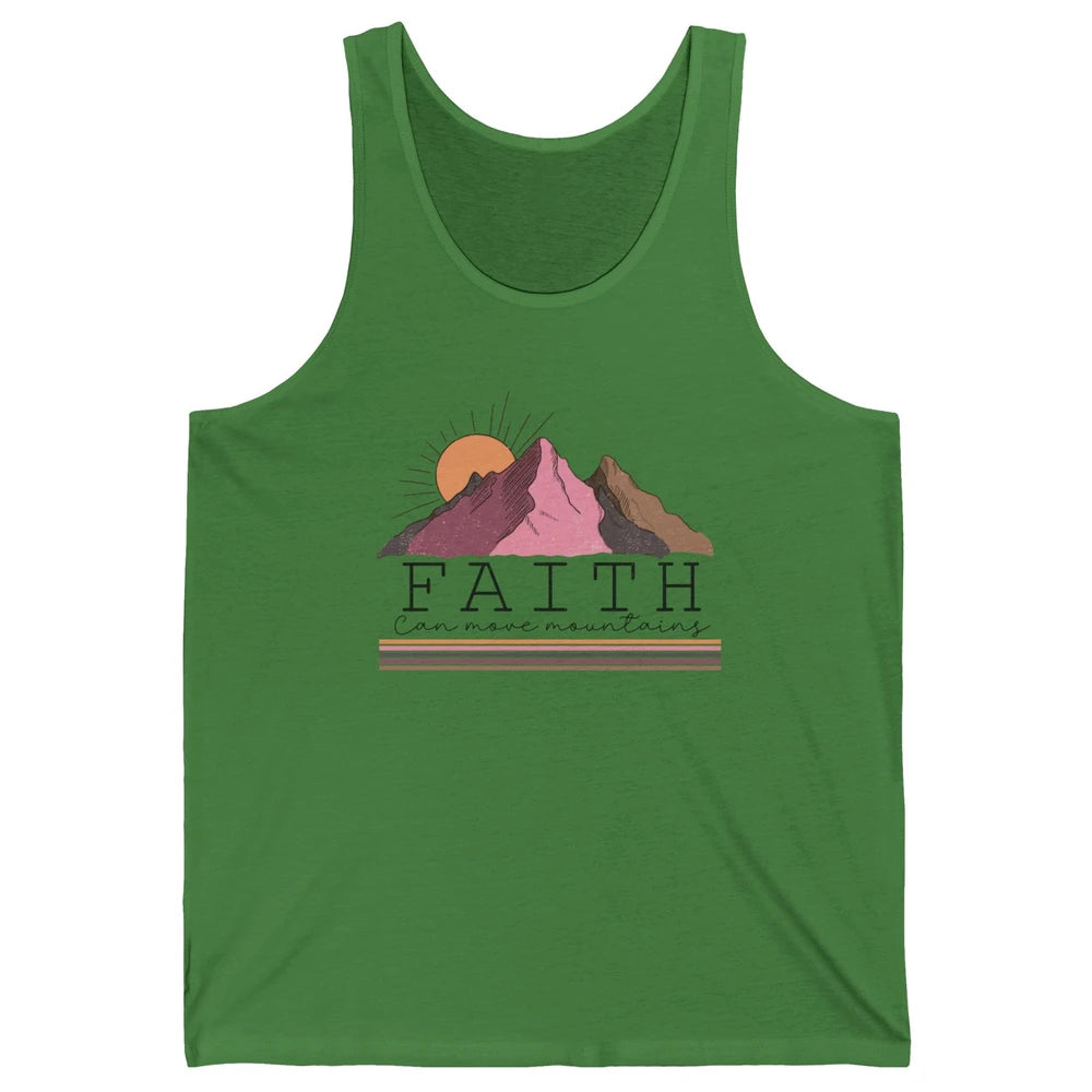 Faith Can Move Mountains Retro Christian Bible Verse Jesus Unisex Jersey Tank