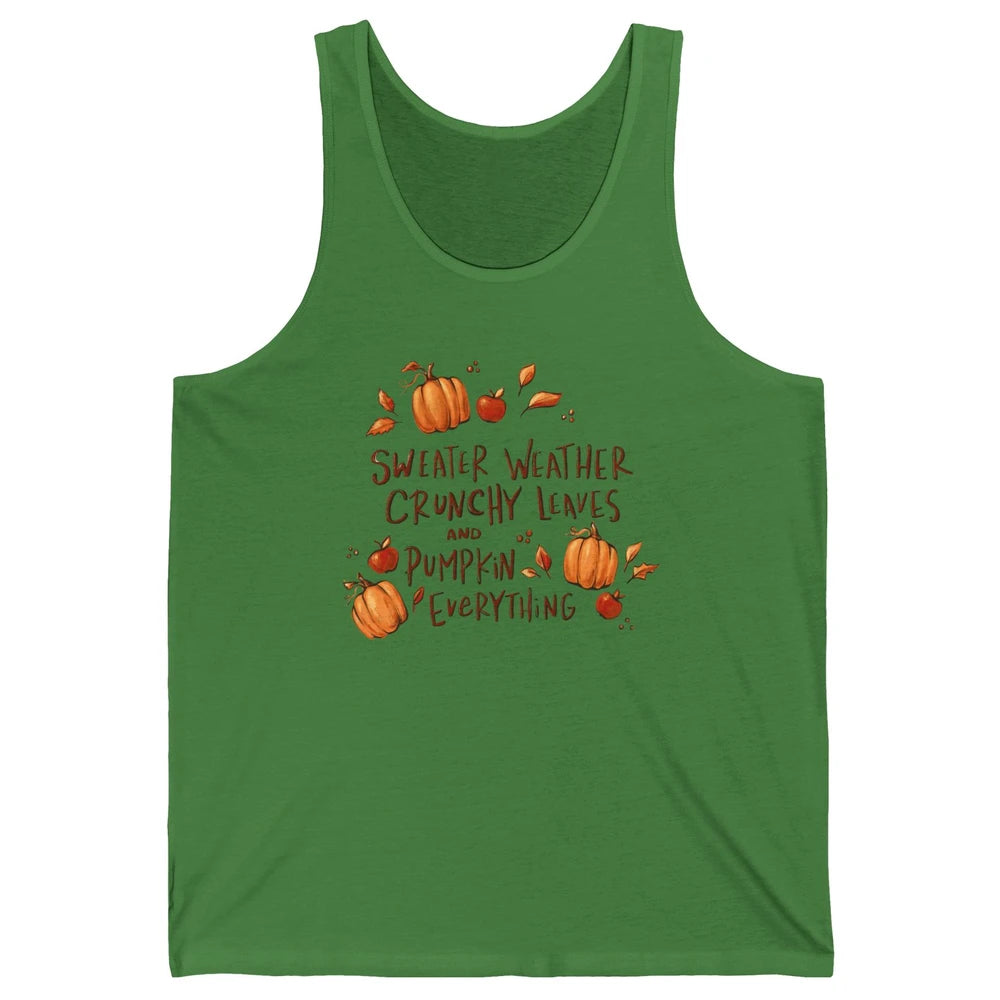 Sweater Weather Crunchy Leave Pumpkin Everythin Western Fall Unisex Jersey Tank