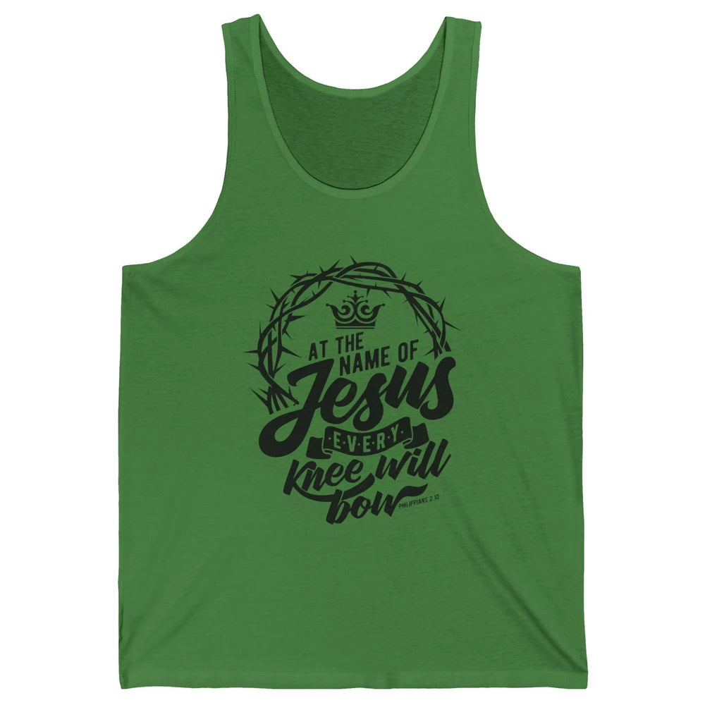 Christian At The Name Of Jesus Every Knee Will Bow Bible Unisex Jersey Tank