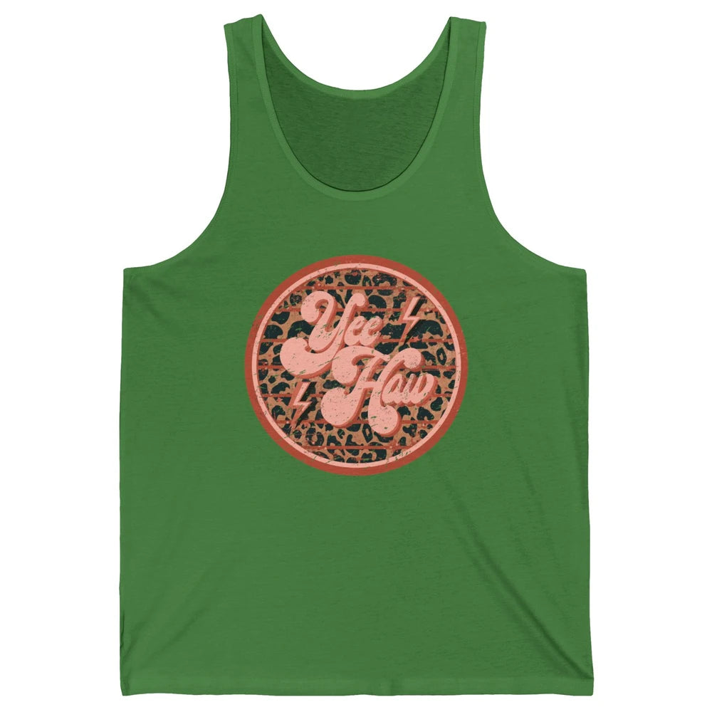 Retro Cowboy Yeehaw Leopard Western Country Cowgirls Horse Unisex Jersey Tank