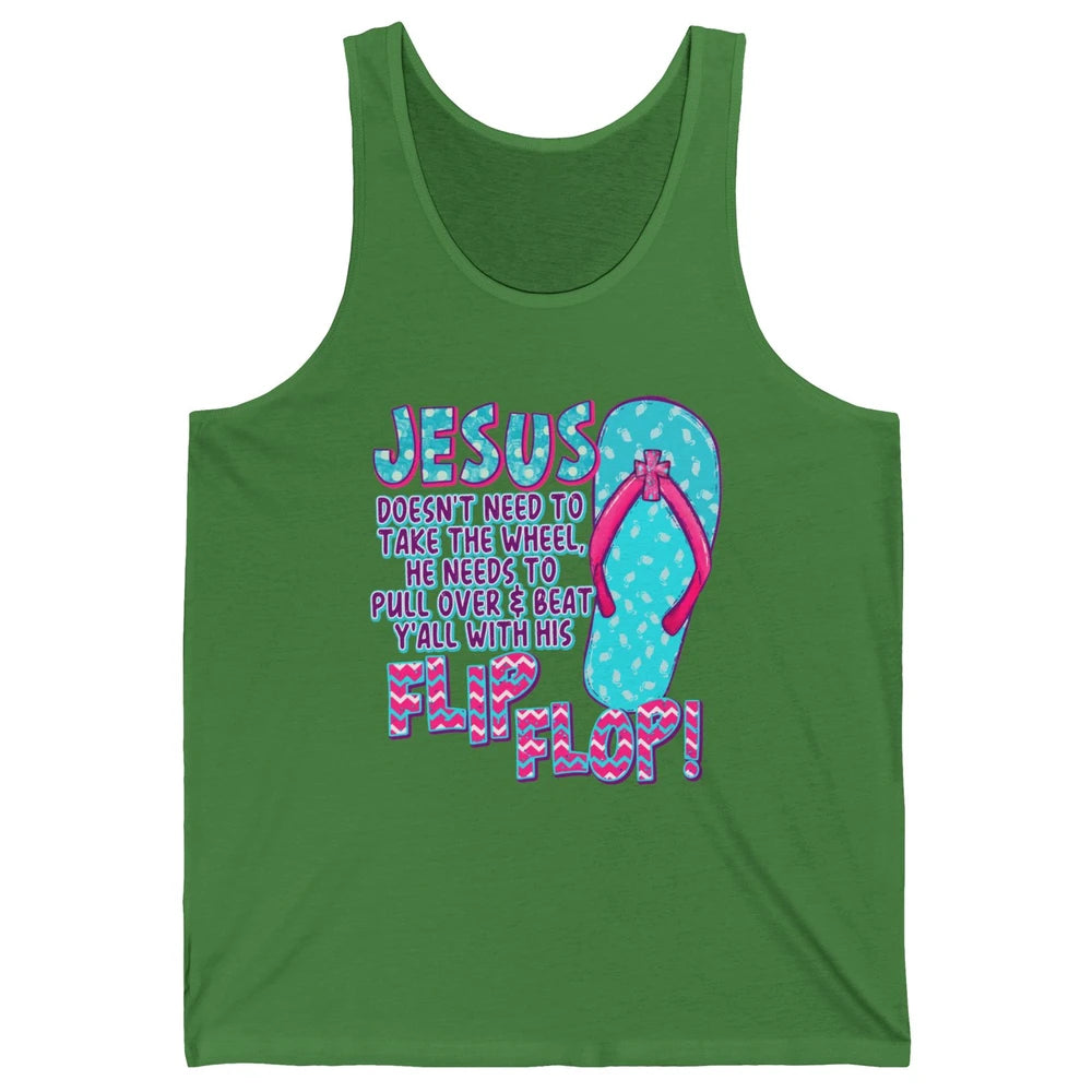 Christian Jesus Doesn't Need To Take The Wheel Religious Unisex Jersey Tank