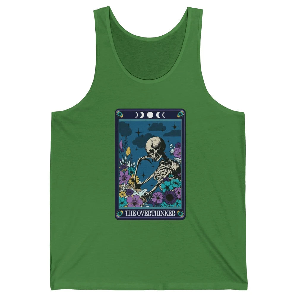 Floral Skeleton The Overthinker Tarot Card Halloween Costume Unisex Jersey Tank