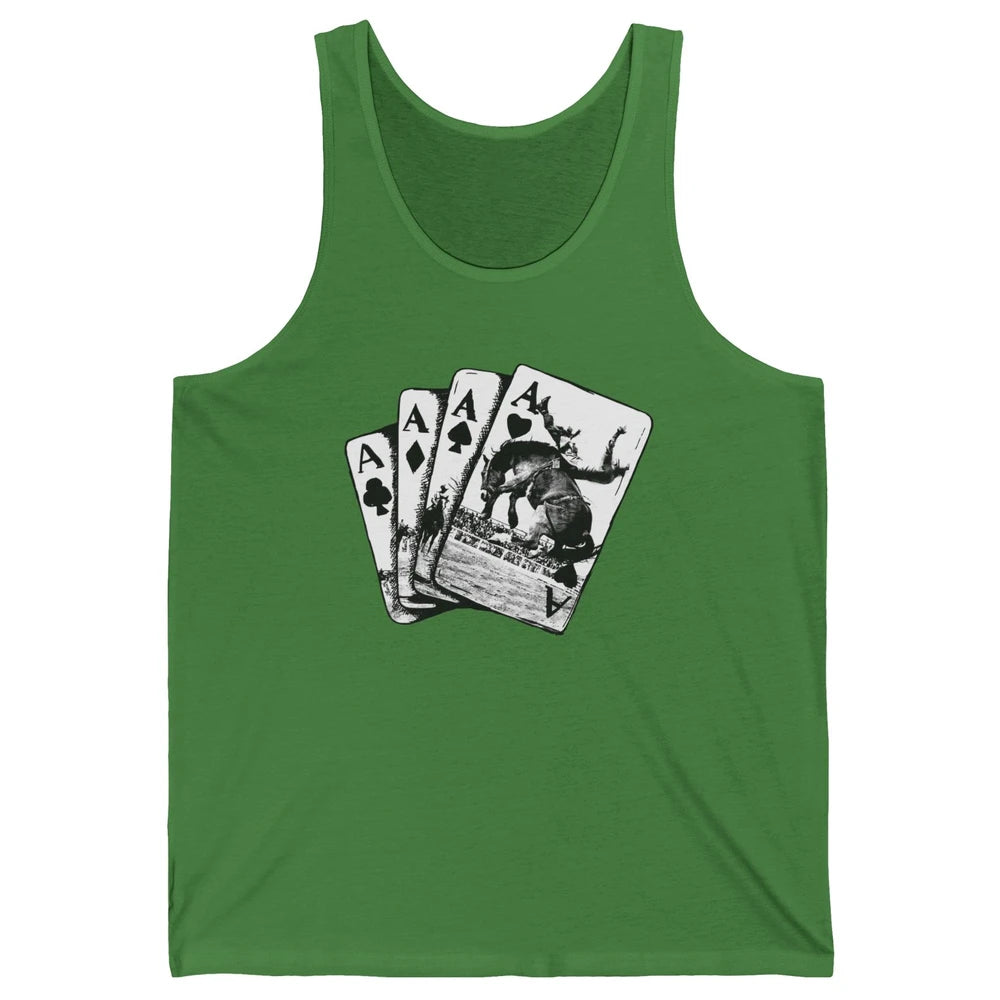 Punchy Cowboy Horsing Playing Cards Western Cowboy Rodeo Unisex Jersey Tank