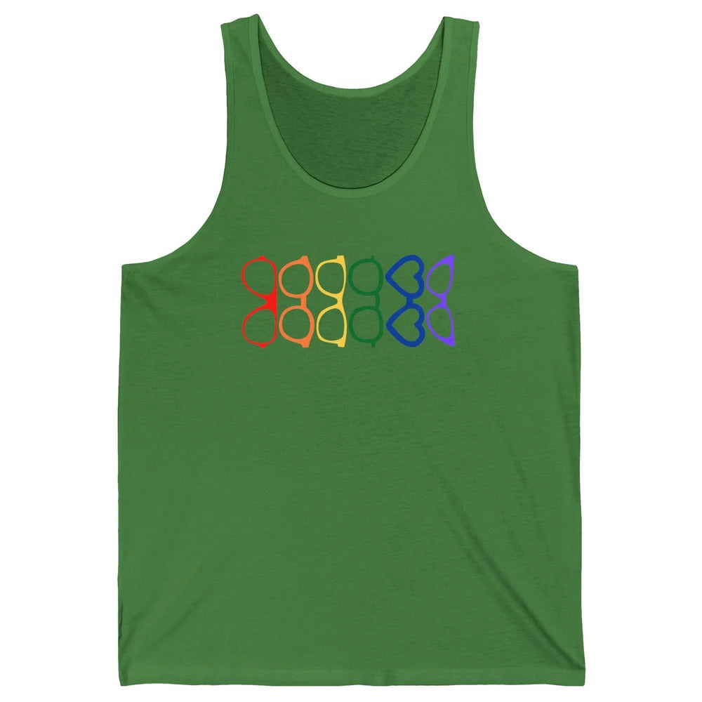 Rainbow Eyeglasses Pride Optometrist Optician Glasses Gift Unisex Jersey Tank