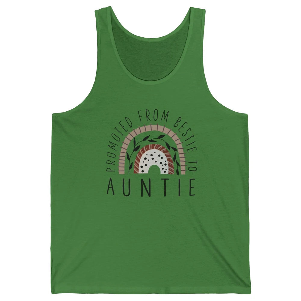 Rainbow Promoted From Bestie To Auntie Pregnancy Reveal Gift Unisex Jersey Tank