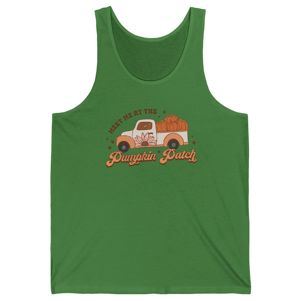 Retro Pumpkin Truck Meet Me At Pumpkin Patch Fall Halloween Unisex Jersey Tank