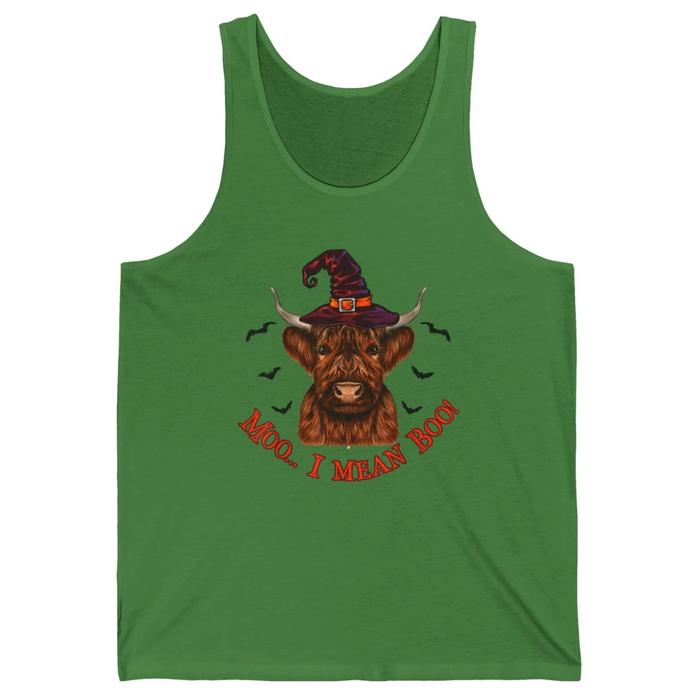 Funny Moo I Mean Boo Ghost Cow Spooky Farm Witch Halloween Unisex Jersey Tank