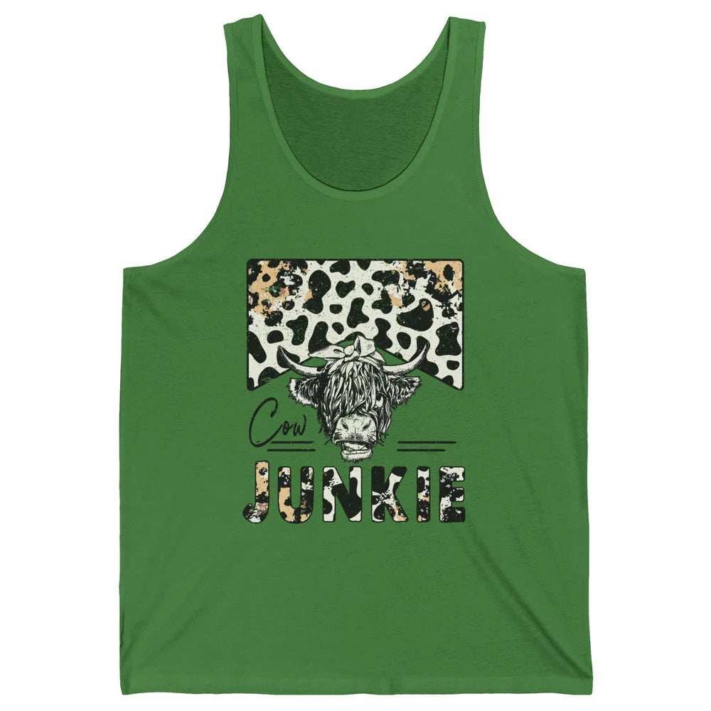 Leopard Highland Cow Bandana Cow Junkie Western Country Gift Unisex Jersey Tank