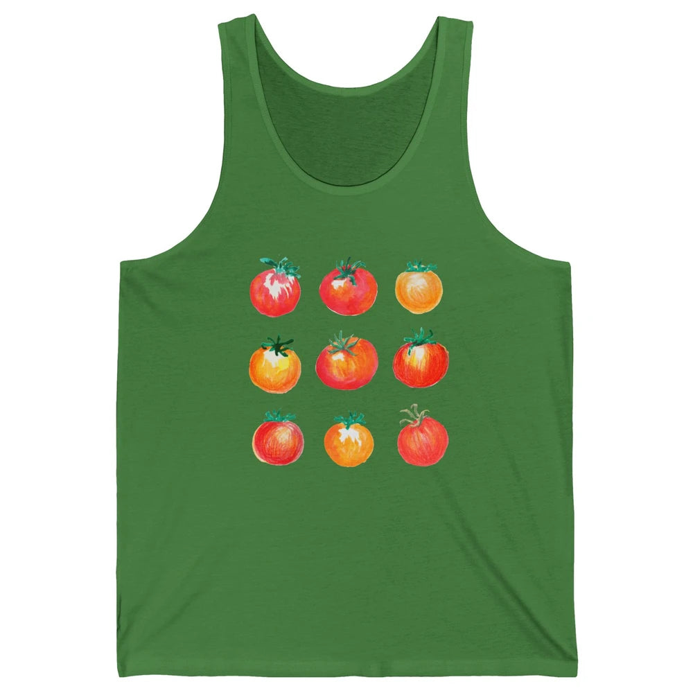 Funny Tomato Pun Hand Draw Tomatoes Watercolor Summer Foodie Unisex Jersey Tank