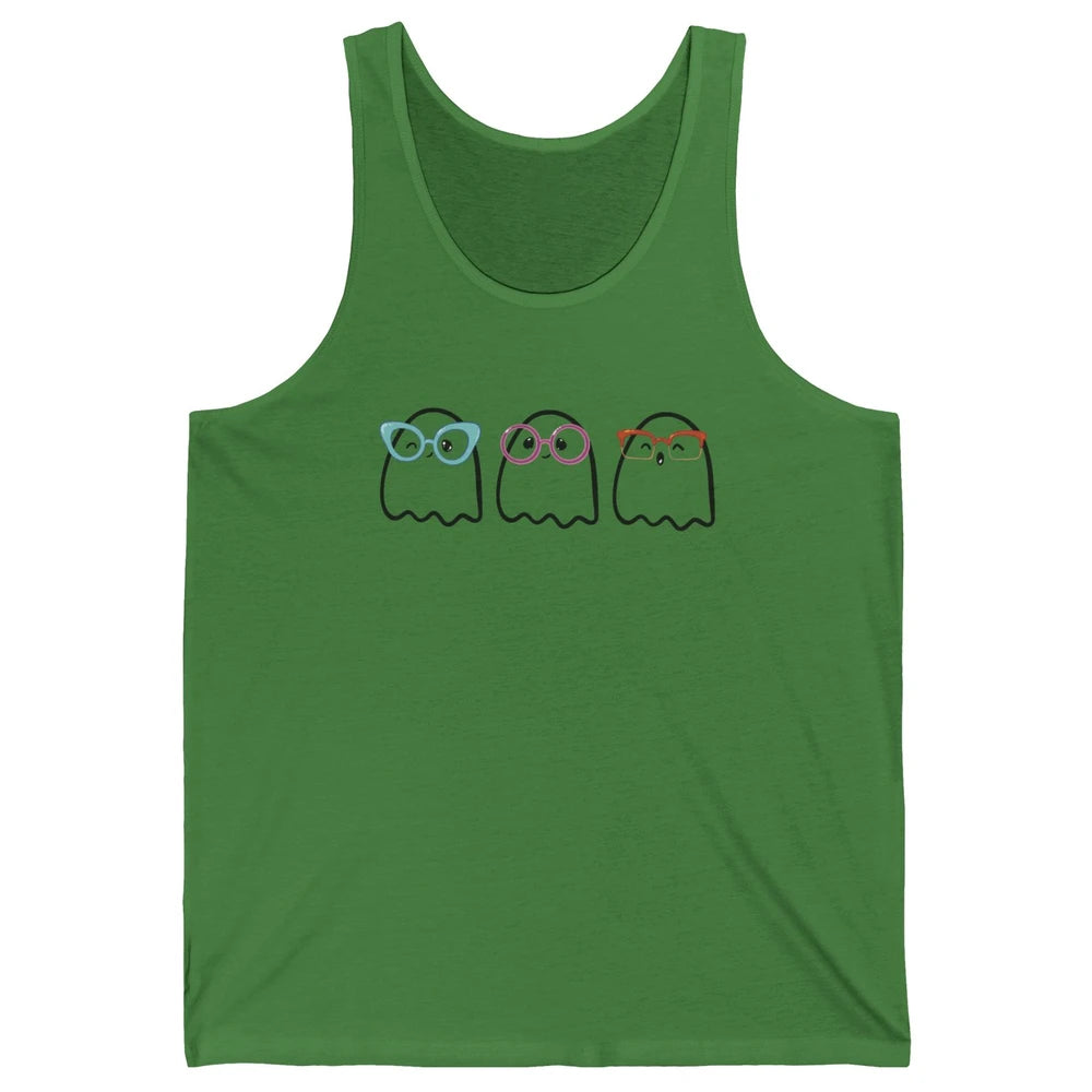 Cute Little Ghosts Glasses Optometrist Halloween Optician Unisex Jersey Tank