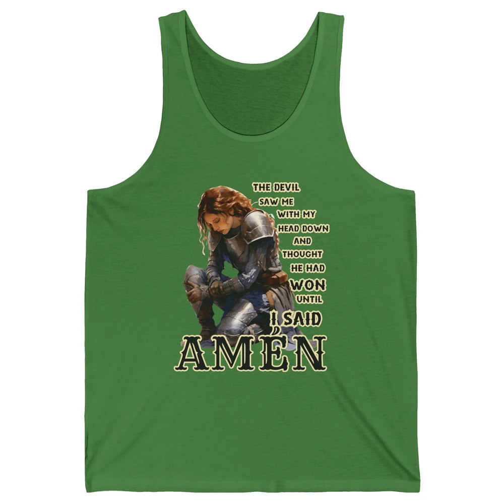 Knight Templar Christian The Devil Saw Me With My Head Down Unisex Jersey Tank