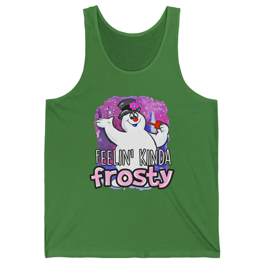Christmas Snowman Feeling Kinda Frosty Snowflakes Christmas Unisex Jersey Tank