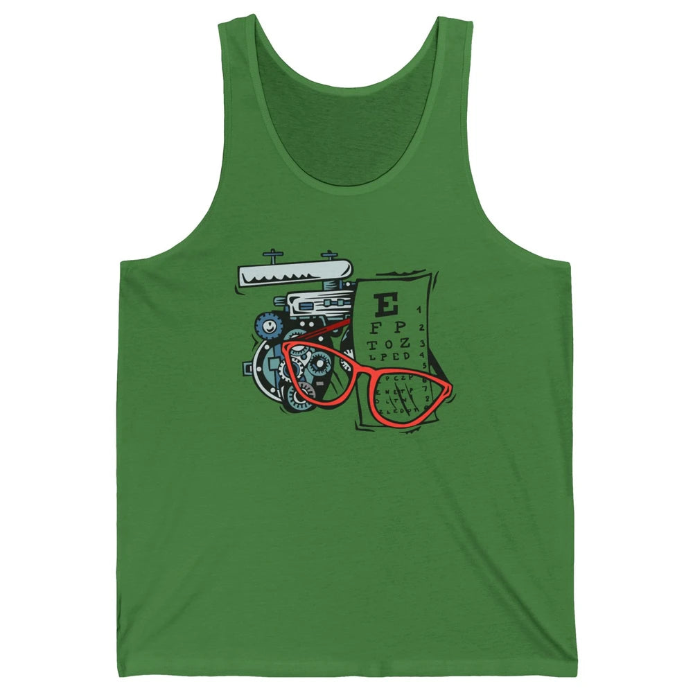 Optometry Tools Phoropter Eyeglasses Ophthalmology Optician Unisex Jersey Tank