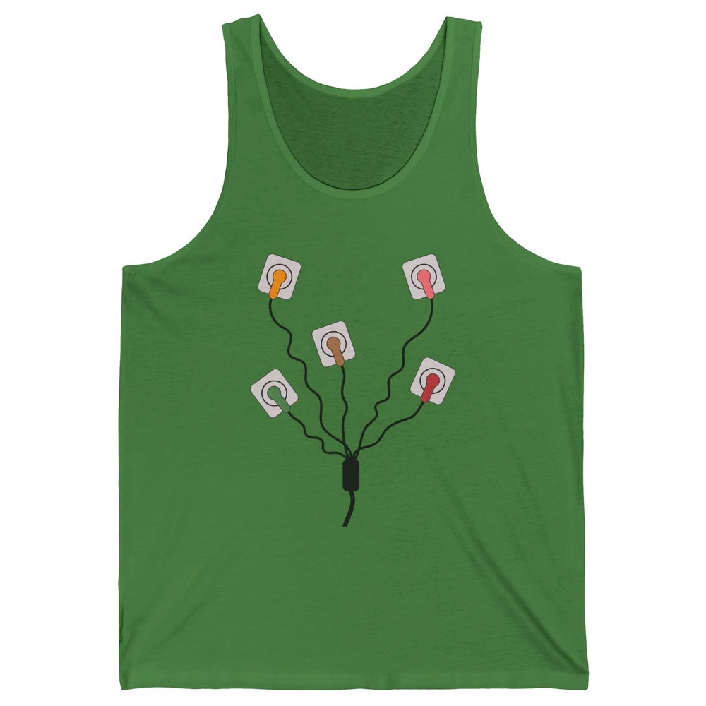 Electrocardiogram EKG Nurse Leads Cheat Sheet Telemetry Tech Unisex Jersey Tank