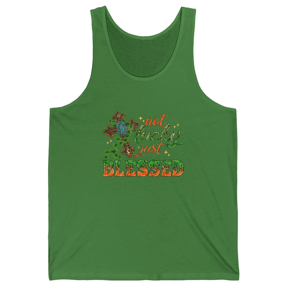 St Patricks Day Christian Not Lucky Just Blessed Jesus Cross Unisex Jersey Tank