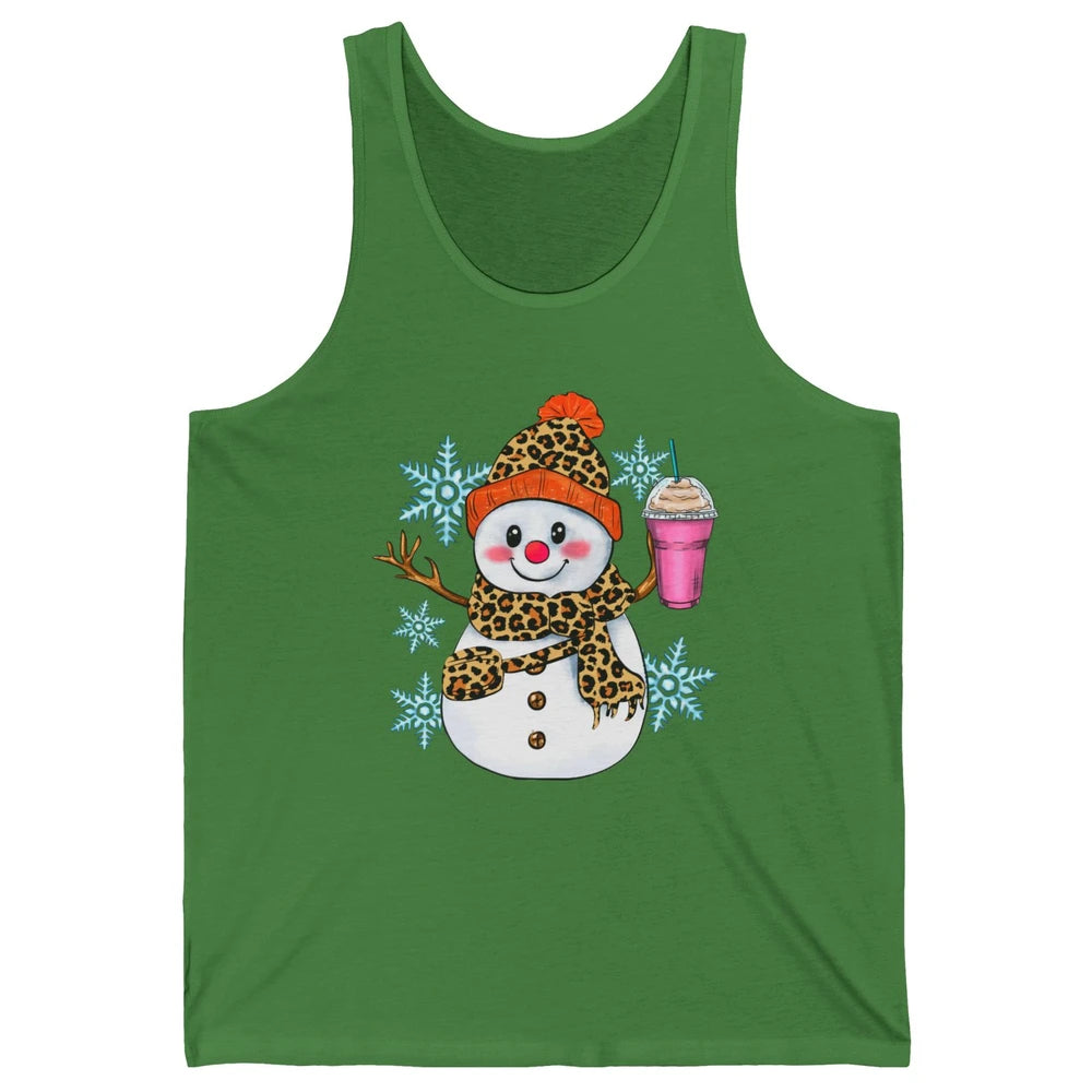 Retro Leopard Christmas Bougie Snowman Boojee Winter Holiday Unisex Jersey Tank