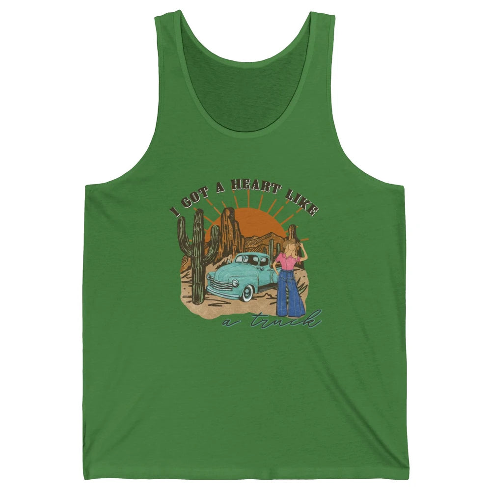 I Got A Heart Like A Truck Western Boho Sunset Girl Desert Unisex Jersey Tank