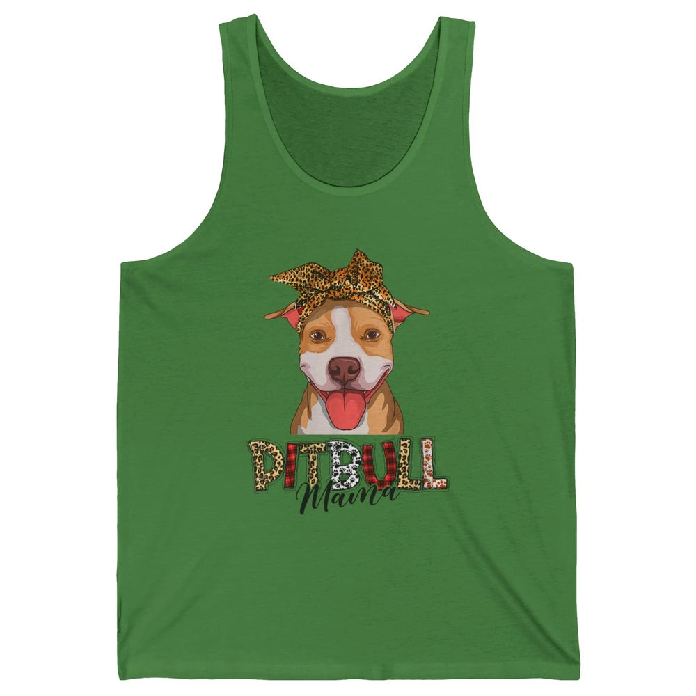 Cute Pitbull Mama Leopard Mothers Day Funny Pittie Women Dog Unisex Jersey Tank