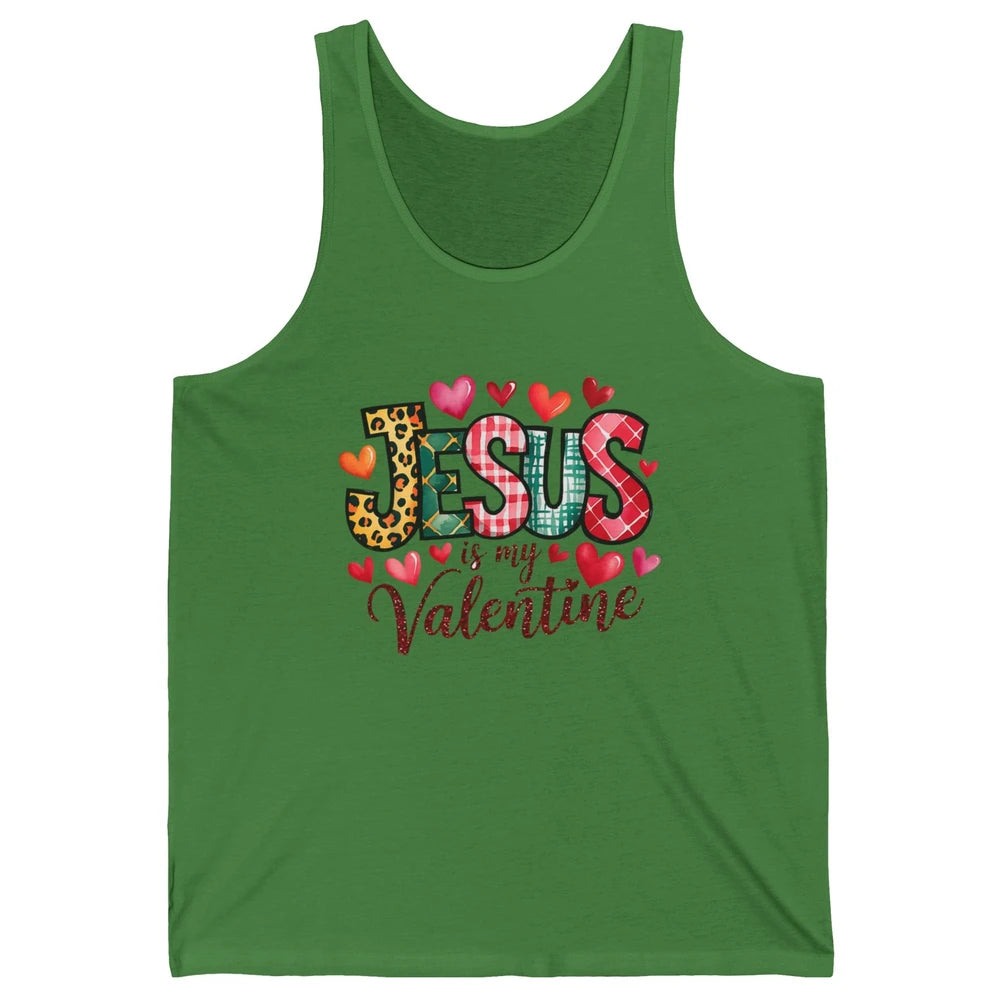 Jesus Is My Valentine Christian Religious Heart Love Bible Verse God Lover Church Unisex Jersey Tank