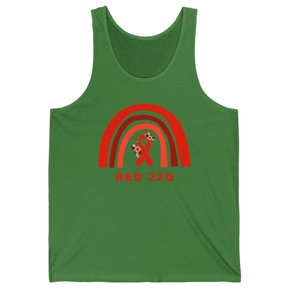 22Q Deletion/DiGeorge Syndrome Awareness Floral Red Rainbow Unisex Jersey Tank