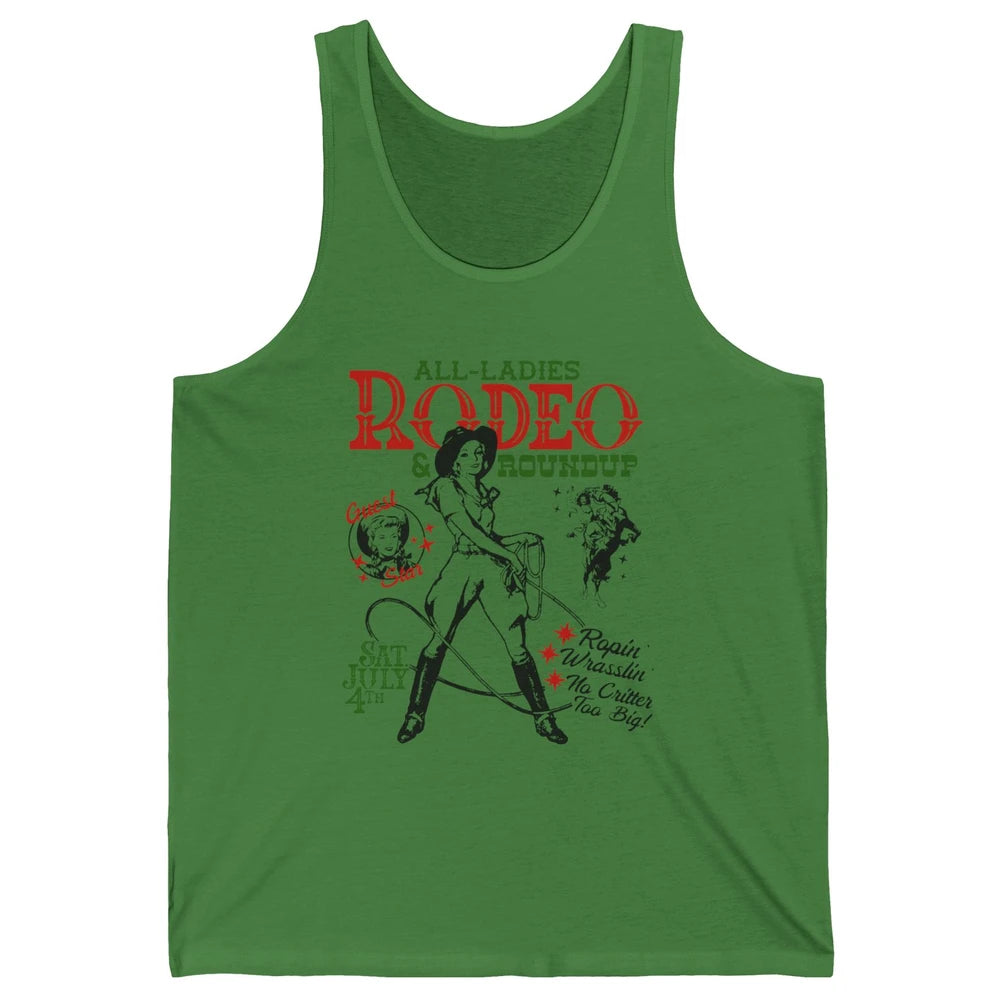 Retro Cowgirl All Ladies Roundup Western Country Rodeo Mom Unisex Jersey Tank