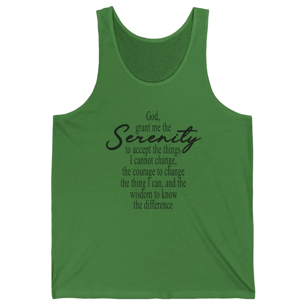 Christian God Grant Me The Serenity To Accept Prayer Faith Unisex Jersey Tank