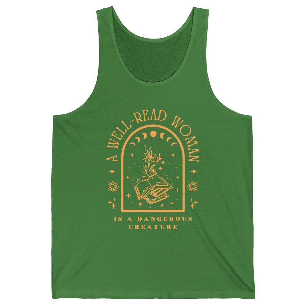 Aesthetic Read Books Moon Phase Librarian Bookworm Bookish Unisex Jersey Tank