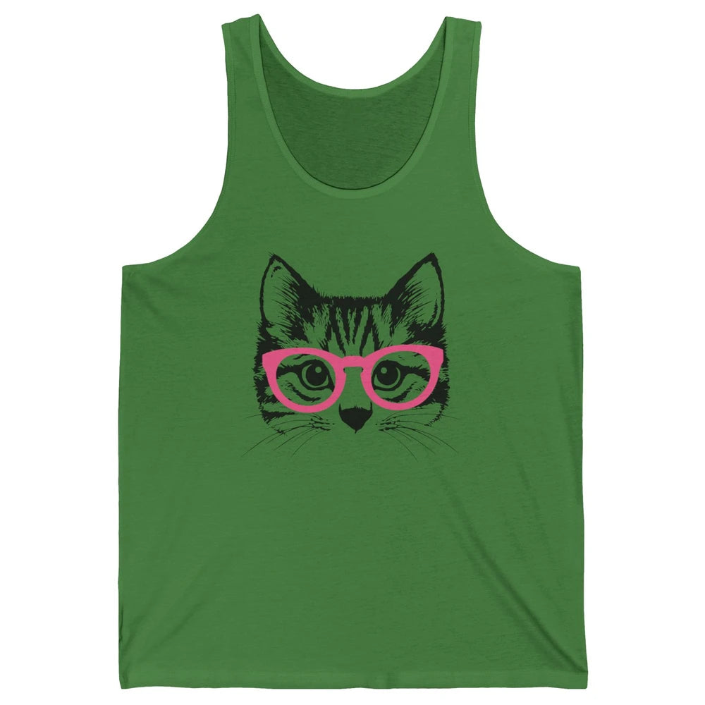 Kitten Cat Wearing Eyeglasses Optometrist Ophthalmologist Unisex Jersey Tank