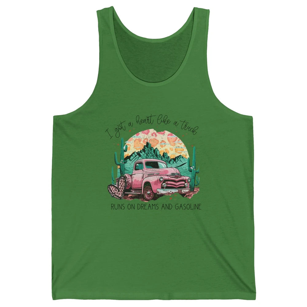 Retro Desert Truck Got A Heart Like A Truck Western Country Unisex Jersey Tank