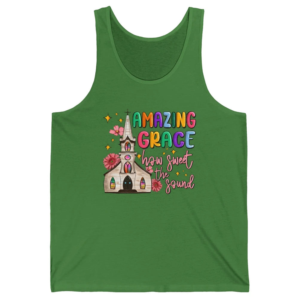 Christian Church Amazing Grace How Sweet The Sound Religious Unisex Jersey Tank