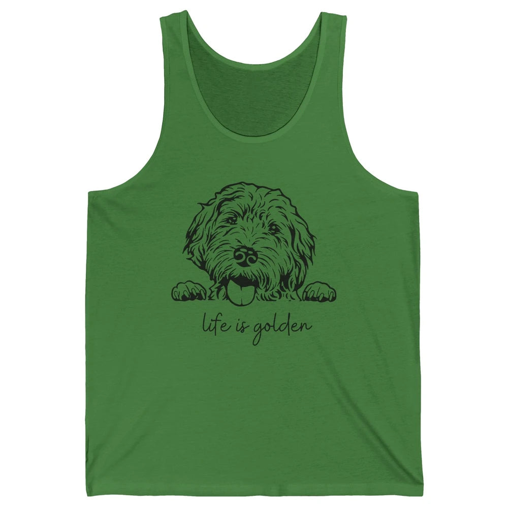 Life is Golden Dog Mom Goldendoodle Mama Mother's Day Gift Unisex Jersey Tank