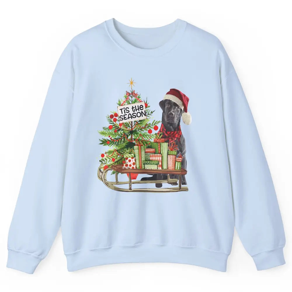Black Labrador Christmas Tree Tis The Season Black Lab Mom Unisex Crewneck Sweatshirt