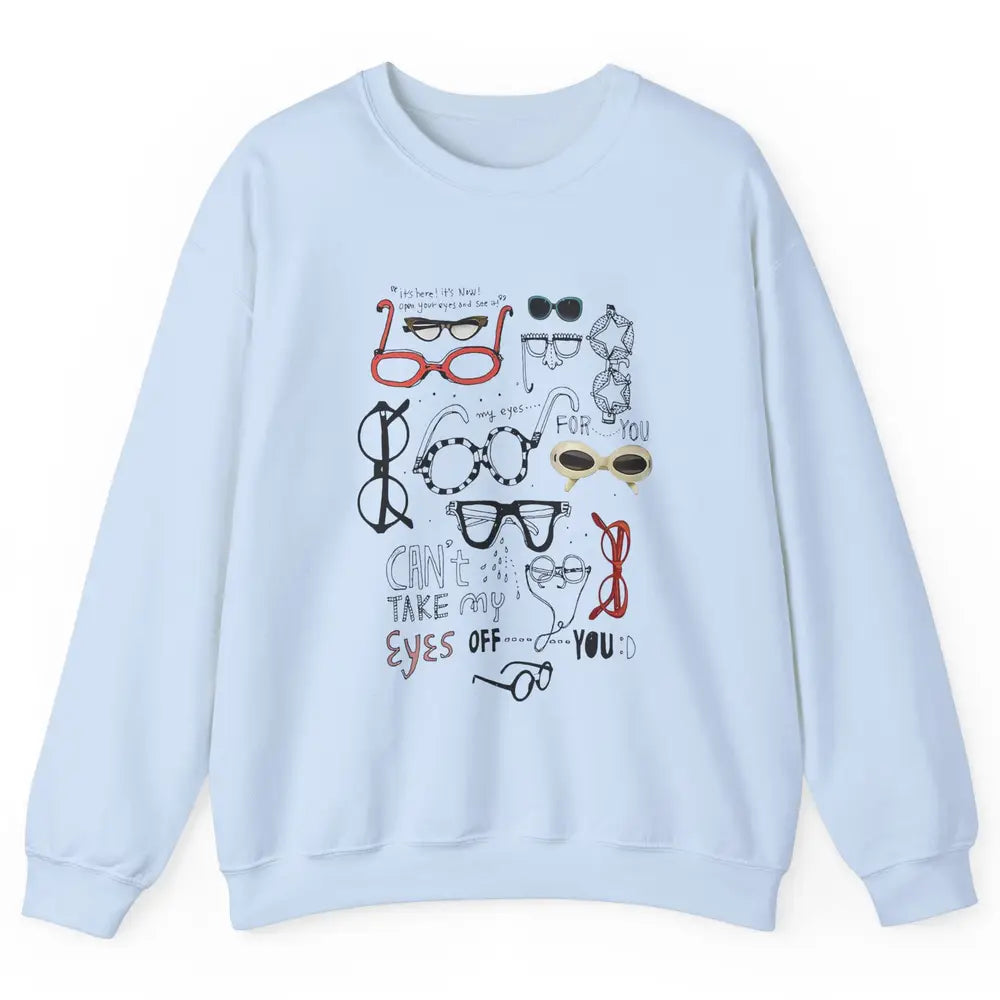 Optometrist Multiple Eyeglasses Hand Drawn Ophthalmologist Unisex Crewneck Sweatshirt