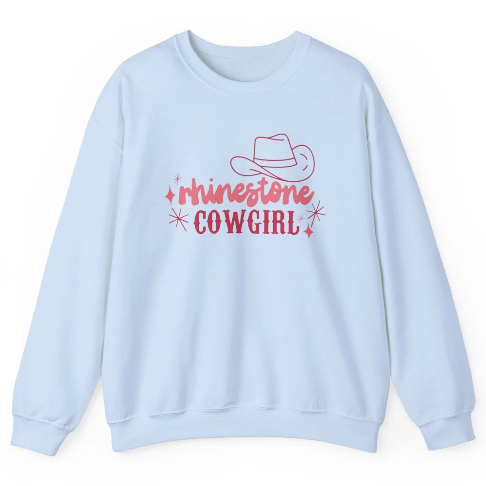 Retro Rhinestone Cowgirl Hippie Western Country Cowgirls Unisex Crewneck Sweatshirt