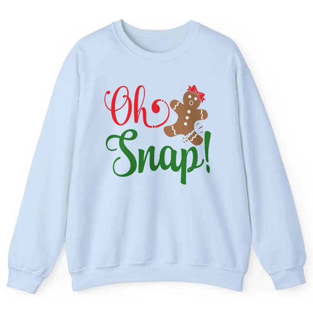 Funny Gingerbread Broken Oh Snap Western Christmas Cookies Unisex Crewneck Sweatshirt