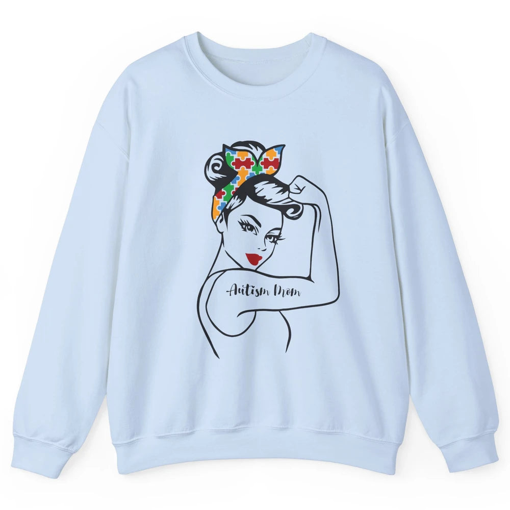 Autism Awareness Autism Mom Strong Puzzle Headband Gift Unisex Crewneck Sweatshirt