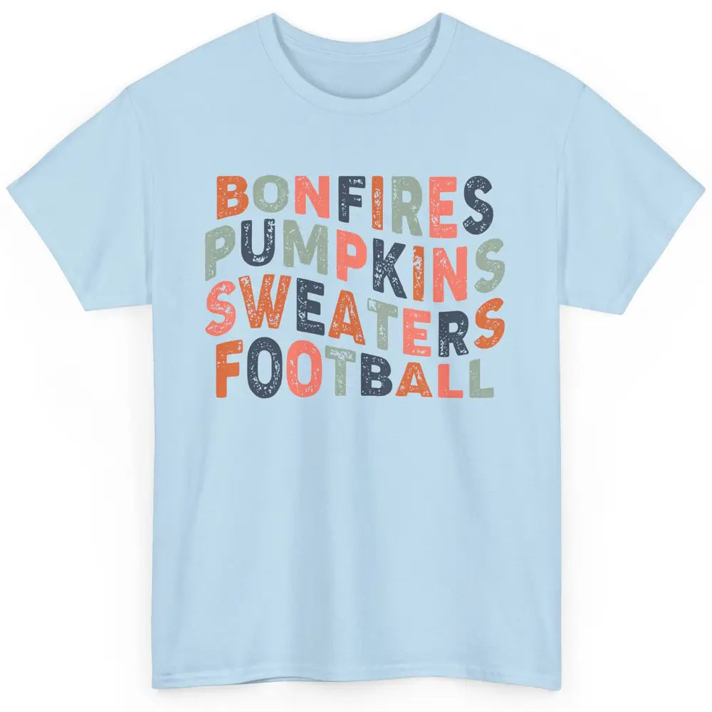 Retro Fall Bonfires Pumpkins Swaeaters Football Thanksgiving Classic Unisex T-Shirt