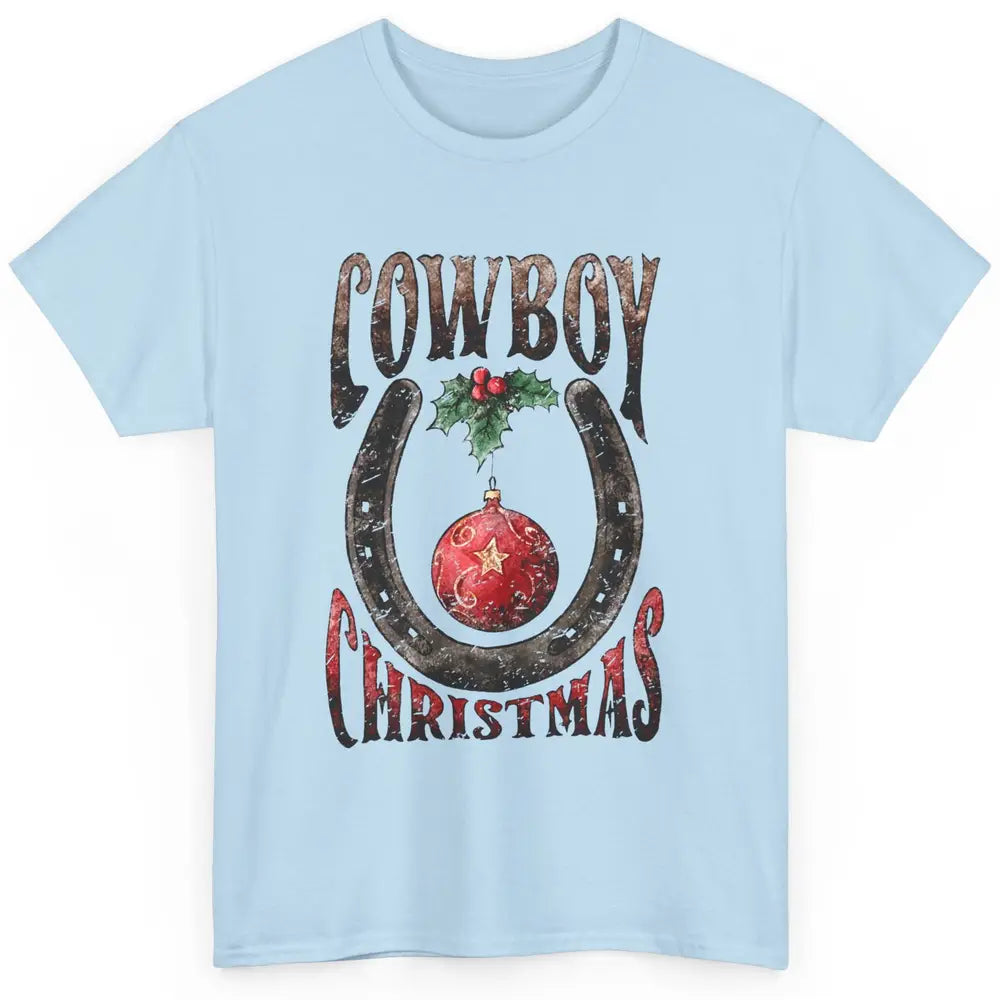 Christmas Cowboy Horseshoe Xmas Balls Western Christmas Classic Unisex T-Shirt