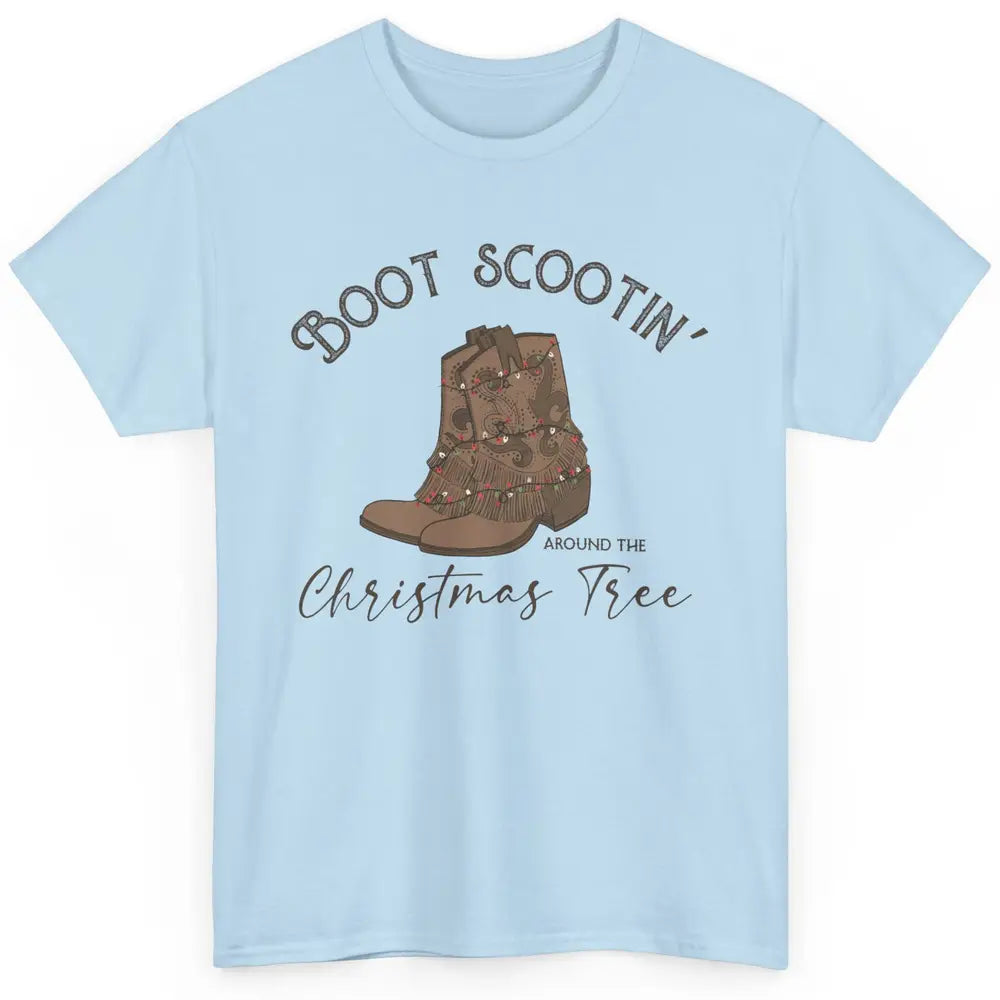 Retro Cowboy Boots Scootin' Around Christmas Tree Western Classic Unisex T-Shirt