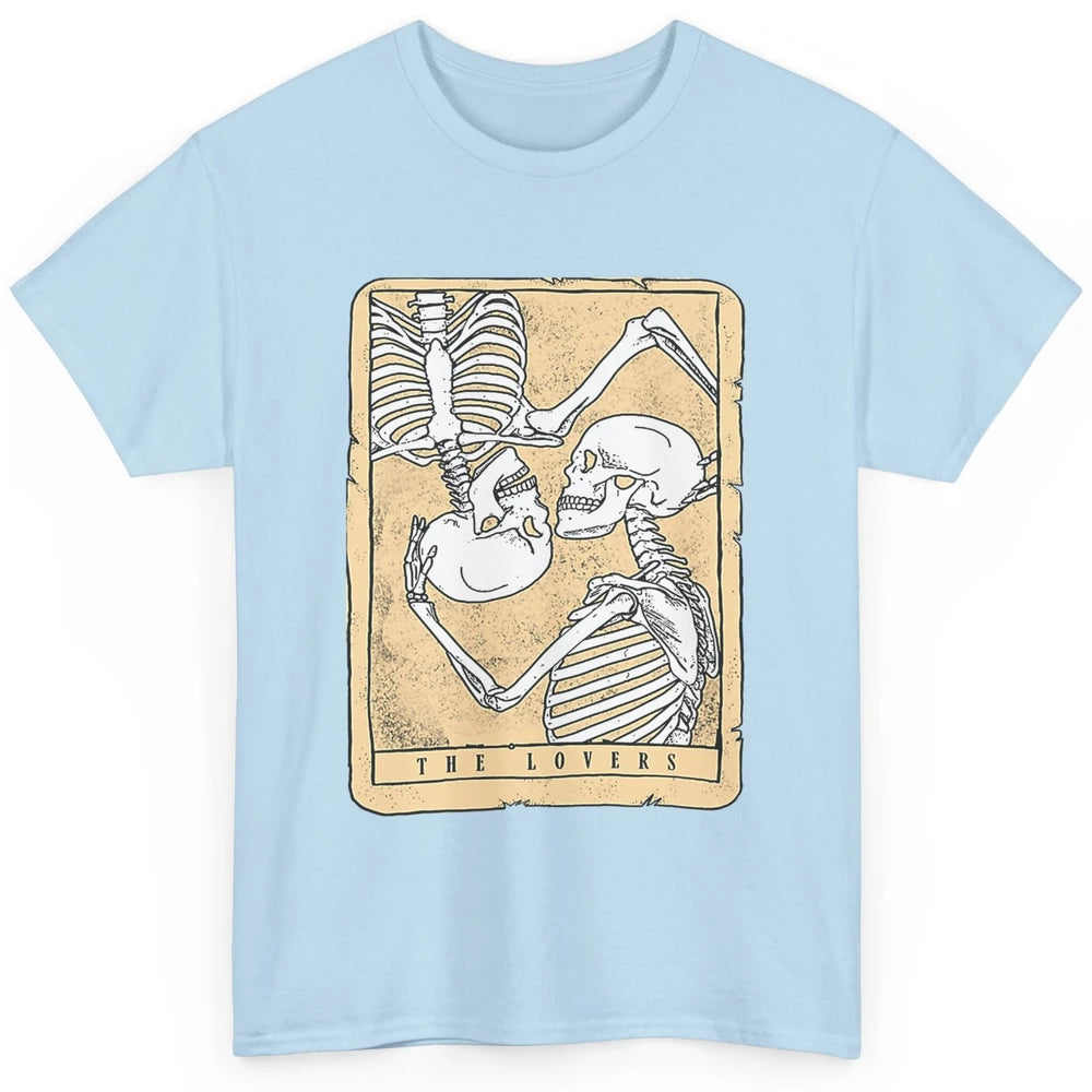 Tarot Card The Lovers Skeleton Couple Funny Skull Vintage Astrology Gothic Happy Valentine's Day Classic Unisex T-Shirt